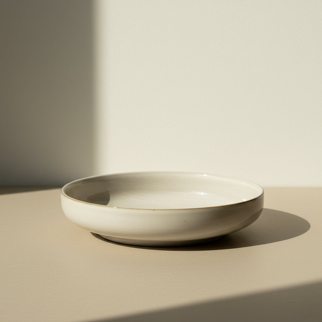 Scandic Sails Pastateller shallow beige plate on a neutral surface.