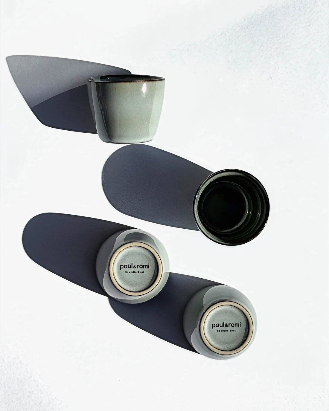 Scandic Soul Dip Espresso Becher Nordic Forest four piece set displayed on a white background.