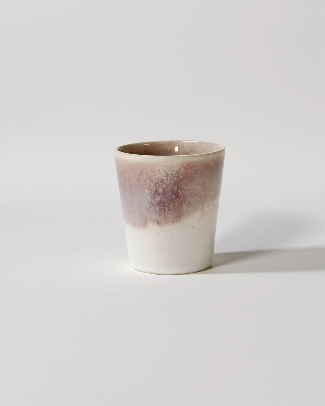 Varadero ceramic coffee cup with lavender to white gradient glaze