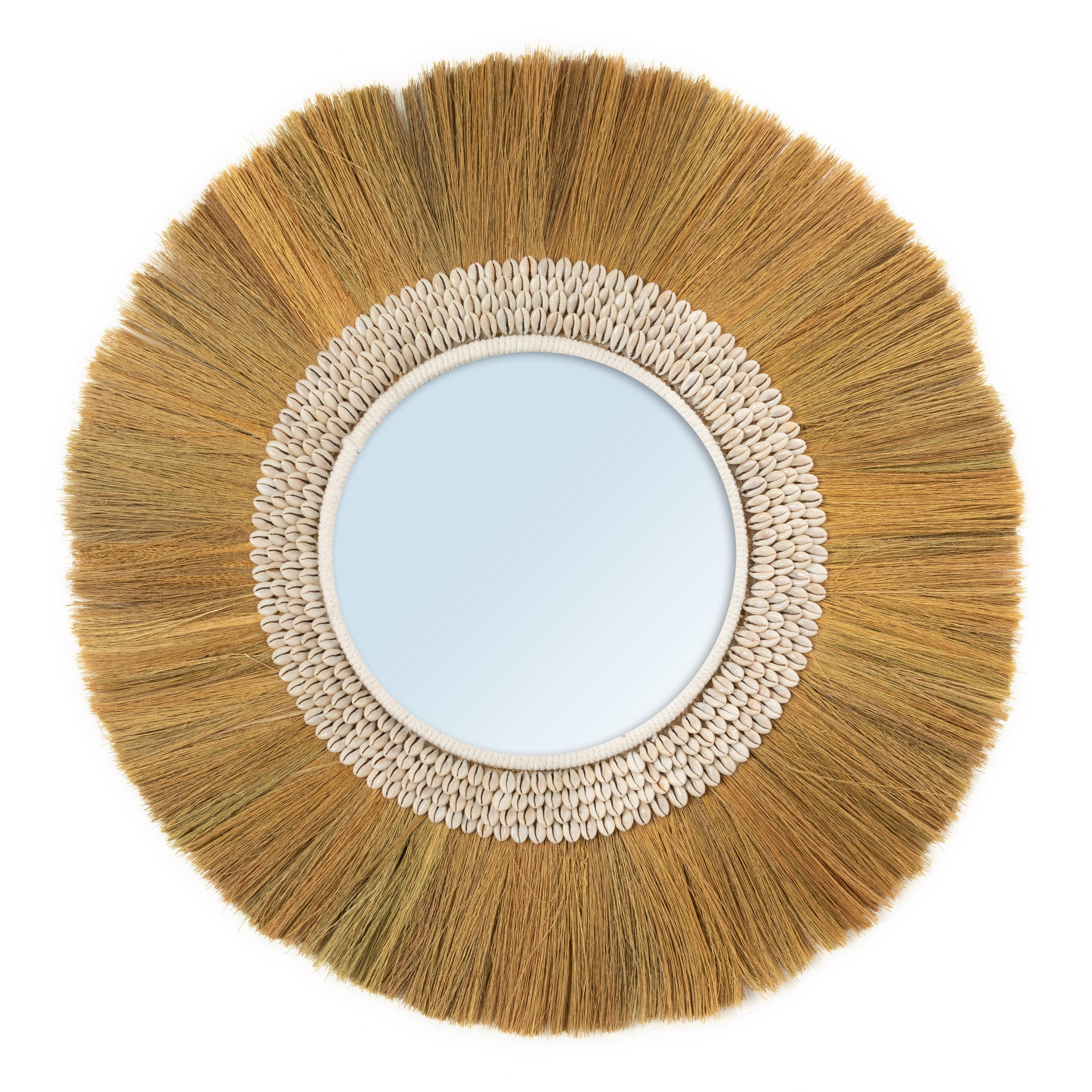 Runder Spiegel mit Seegras und Muscheln - The La Paloma Mirror - Paul & Romi